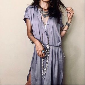 Young Fabulous & Broke Sleeveless Shirt Dress in Lilac/ Lavender Purple